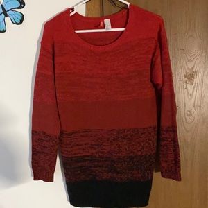 XS Multi Shade Red Oversized Sweater